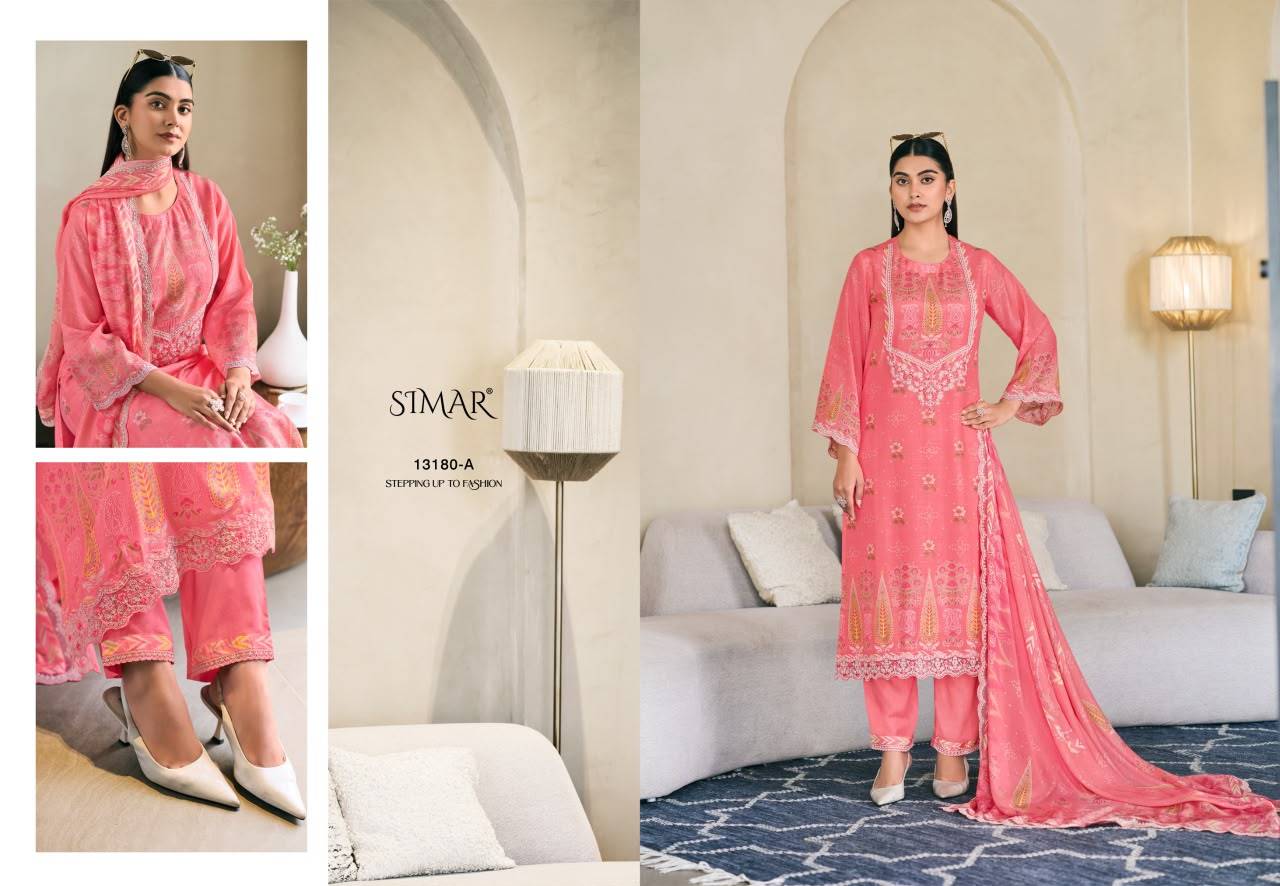Gulmehr By Glossy 13180 Series Beautiful Colourful Muslin Dresses At Wholesale Price